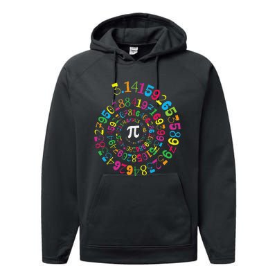 Pi Spiral Novelty Math Geek 3.14 Pi Day Performance Fleece Hoodie