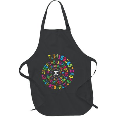 Pi Spiral Novelty Math Geek 3.14 Pi Day Full-Length Apron With Pockets