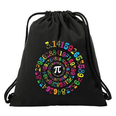 Pi Spiral Novelty Math Geek 3.14 Pi Day Drawstring Bag