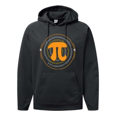 Pi Spiral Novelty Math Geek 3.14 Happy Pi Day Performance Fleece Hoodie