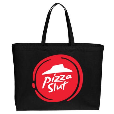 Pizza Slut No One Outpizzas The Slut Funny Pizza Cotton Canvas Jumbo Tote