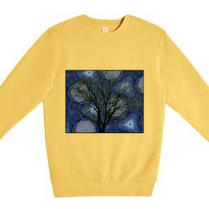 Pretty Stars Night Sky Tree Design Gift Premium Crewneck Sweatshirt