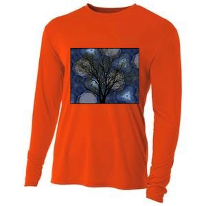 Pretty Stars Night Sky Tree Design Gift Cooling Performance Long Sleeve Crew