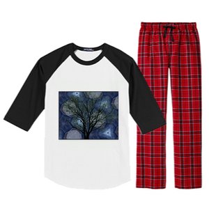 Pretty Stars Night Sky Tree Design Gift Raglan Sleeve Pajama Set