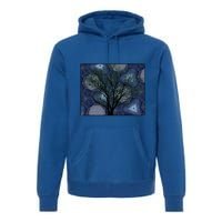 Pretty Stars Night Sky Tree Design Gift Premium Hoodie