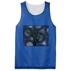 Pretty Stars Night Sky Tree Design Gift Mesh Reversible Basketball Jersey Tank