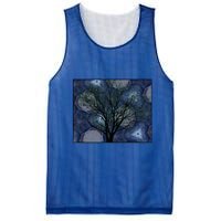 Pretty Stars Night Sky Tree Design Gift Mesh Reversible Basketball Jersey Tank