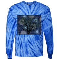 Pretty Stars Night Sky Tree Design Gift Tie-Dye Long Sleeve Shirt