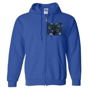 Pretty Stars Night Sky Tree Design Gift Full Zip Hoodie