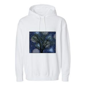 Pretty Stars Night Sky Tree Design Gift Garment-Dyed Fleece Hoodie