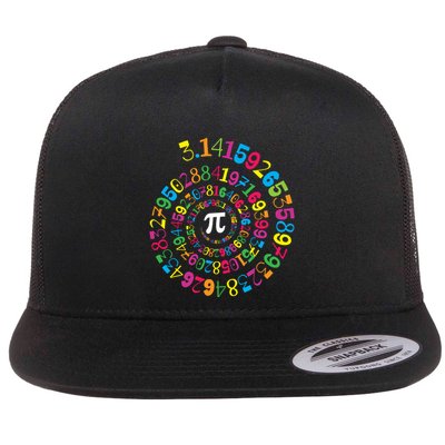 Pi Spiral Novelty Math Geek 3 14 Pi Day Gift Flat Bill Trucker Hat
