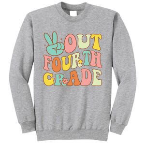 Peace Sign Out Fourth Grade Groovy Last Day School 4th Grade  Tall Sweatshirt