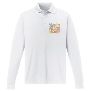 Peace Sign Out Fourth Grade Groovy Last Day School 4th Grade  Performance Long Sleeve Polo