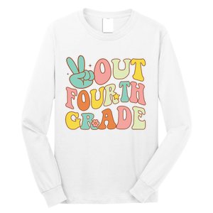 Peace Sign Out Fourth Grade Groovy Last Day School 4th Grade  Long Sleeve Shirt