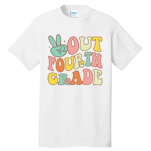 Peace Sign Out Fourth Grade Groovy Last Day School 4th Grade  Tall T-Shirt