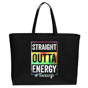 Paraprofessional Straight Outta Energy Teacher Life Cotton Canvas Jumbo Tote