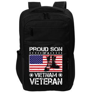 Proud Son Of Vietnam Veteran US Flag Boots Veteran Day Impact Tech Backpack