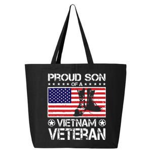 Proud Son Of Vietnam Veteran US Flag Boots Veteran Day 25L Jumbo Tote