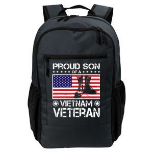 Proud Son Of Vietnam Veteran US Flag Boots Veteran Day Daily Commute Backpack