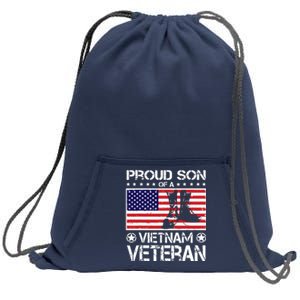 Proud Son Of Vietnam Veteran US Flag Boots Veteran Day Sweatshirt Cinch Pack Bag