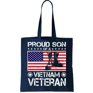 Proud Son Of Vietnam Veteran US Flag Boots Veteran Day Tote Bag