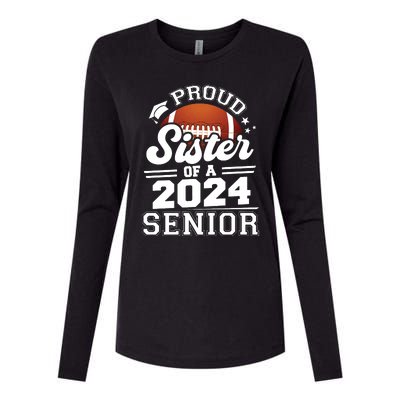 Proud Sister Of A 2024 Senior Graduate Football Grad 2024 Womens Cotton Relaxed Long Sleeve T-Shirt