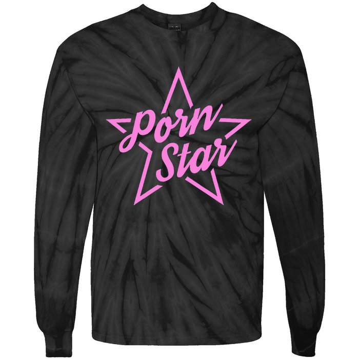 Porn Star Outline Graphic Tie-Dye Long Sleeve Shirt