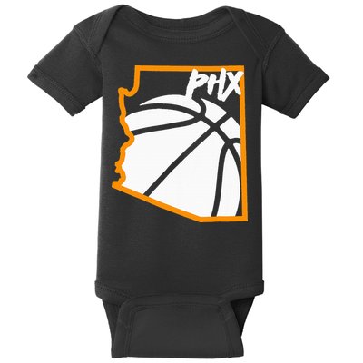Phoenix State Of Arizona White Sunset Vintage Design Baby Bodysuit