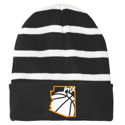 Phoenix State Of Arizona White Sunset Vintage Design Striped Beanie with Solid Band