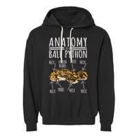 Python Snake Owner Anatomy Of A Ball Python Garment-Dyed Fleece Hoodie