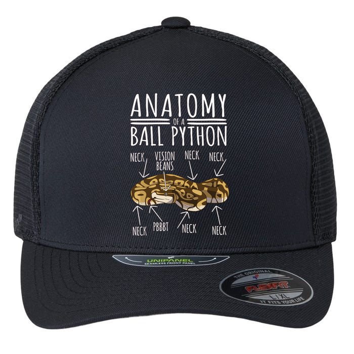 Python Snake Owner Anatomy Of A Ball Python Flexfit Unipanel Trucker Cap