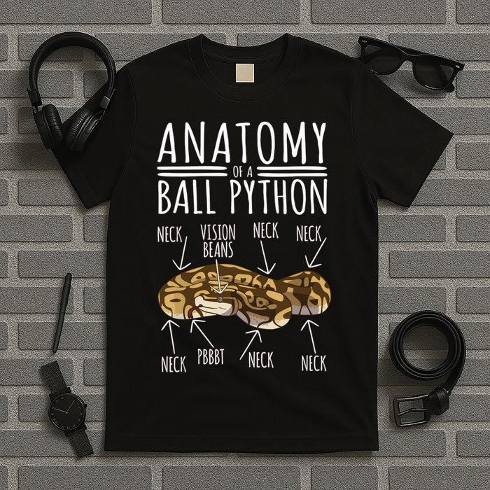 Python Snake Owner Anatomy Of A Ball Python T-Shirt