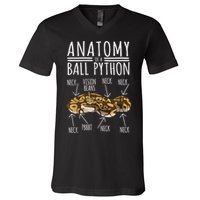 Python Snake Owner Anatomy Of A Ball Python V-Neck T-Shirt