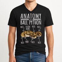 Python Snake Owner Anatomy Of A Ball Python V-Neck T-Shirt