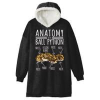 Python Snake Owner Anatomy Of A Ball Python Hooded Wearable Blanket