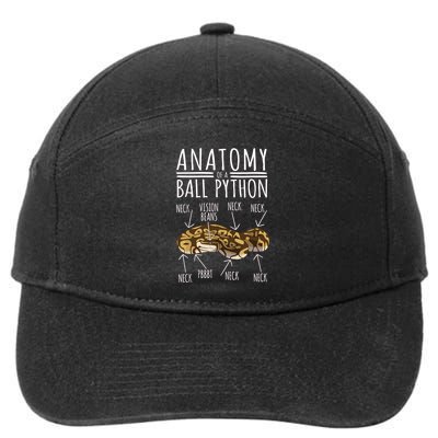 Python Snake Owner Anatomy Of A Ball Python 7-Panel Snapback Hat
