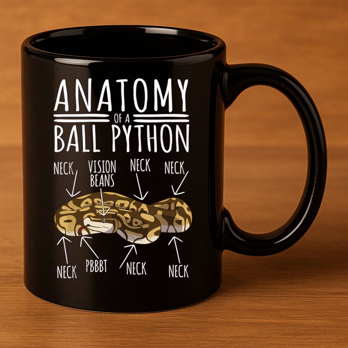 Python Snake Owner Anatomy Of A Ball Python 11oz C Handle Ceramic Mug