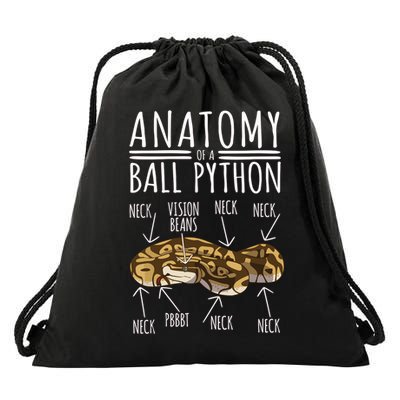 Python Snake Owner Anatomy Of A Ball Python Drawstring Bag