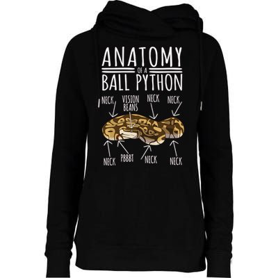 Python Snake Owner Anatomy Of A Ball Python Womens Funnel Neck Pullover Hood