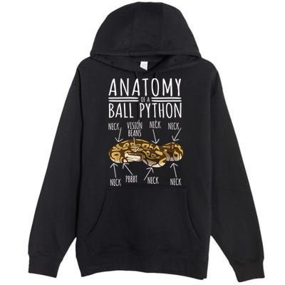 Python Snake Owner Anatomy Of A Ball Python Premium Pullover Hoodie