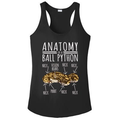 Python Snake Owner Anatomy Of A Ball Python Ladies PosiCharge Competitor Racerback Tank