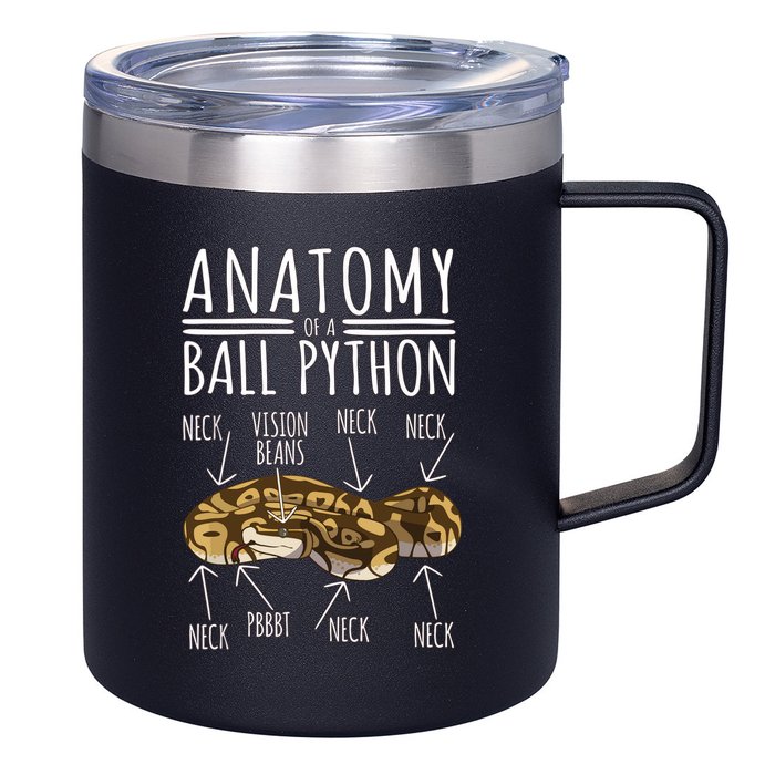 Python Snake Owner Anatomy Of A Ball Python 12oz Stainless Steel Coffee Mug