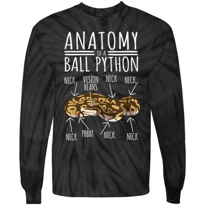 Python Snake Owner Anatomy Of A Ball Python Tie-Dye Long Sleeve Shirt