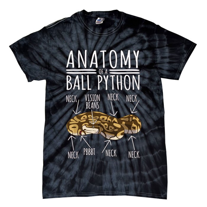 Python Snake Owner Anatomy Of A Ball Python Tie-Dye T-Shirt