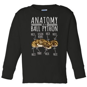 Python Snake Owner Anatomy Of A Ball Python Toddler Long Sleeve Shirt