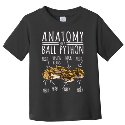 Python Snake Owner Anatomy Of A Ball Python Toddler T-Shirt