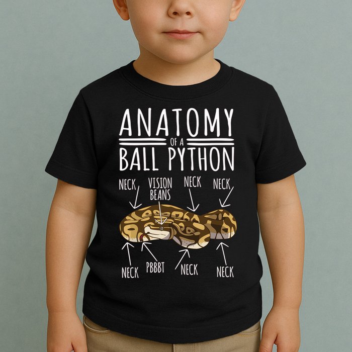 Python Snake Owner Anatomy Of A Ball Python Toddler T-Shirt