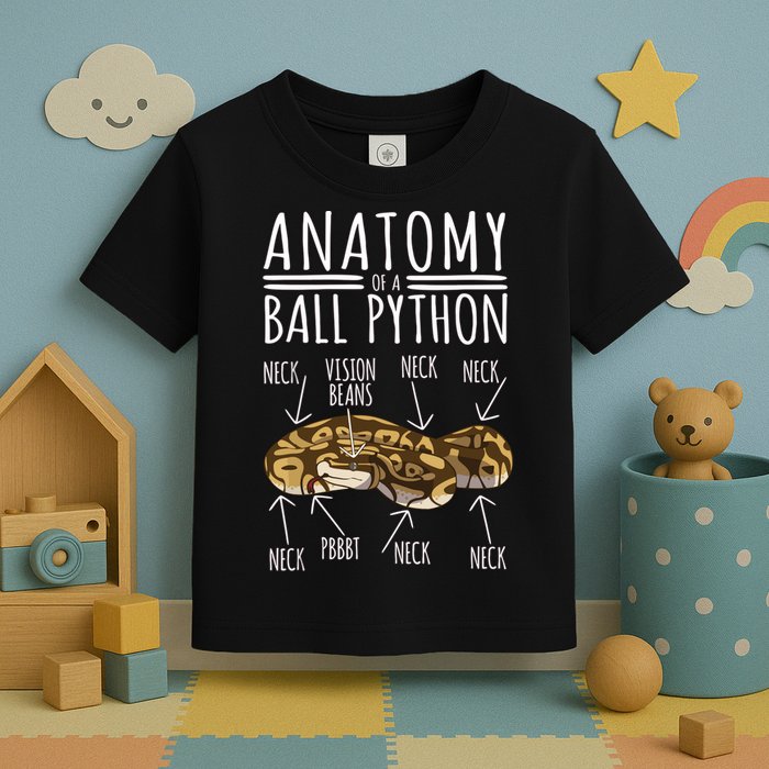 Python Snake Owner Anatomy Of A Ball Python Toddler T-Shirt