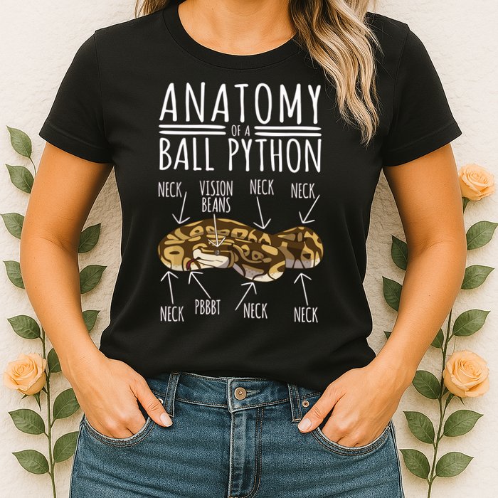 Python Snake Owner Anatomy Of A Ball Python Womens T-Shirt