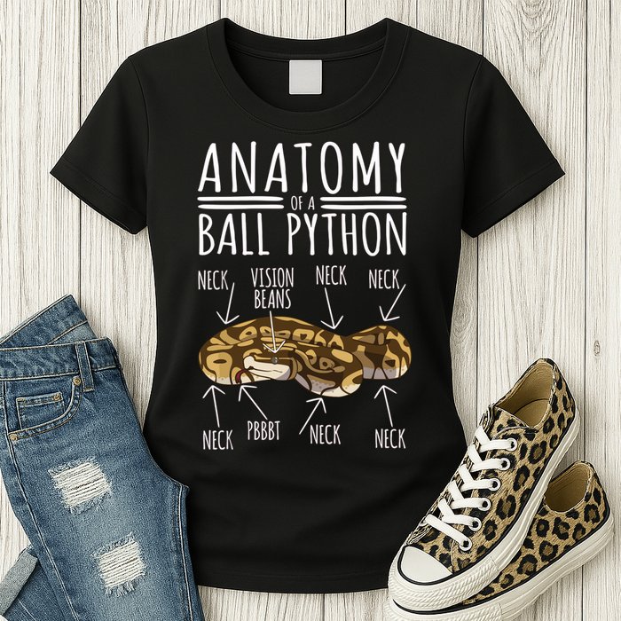 Python Snake Owner Anatomy Of A Ball Python Womens T-Shirt